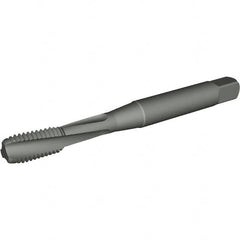 Kennametal - 9/16-18 UNF 4 Flute Modified Bottoming Spiral Flute Tap - Powdered Metal, TiN/CrC/C Finish, 91.2mm OAL, Right Hand Flute, Right Hand Thread, H5, Series T662 - Americas Industrial Supply