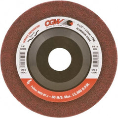 Camel Grinding Wheels - 4-1/2" Fine Grade Aluminum Oxide Deburring Disc - 5/8-11 Threaded Center Hole, Arbor Connection, Maroon - Americas Industrial Supply