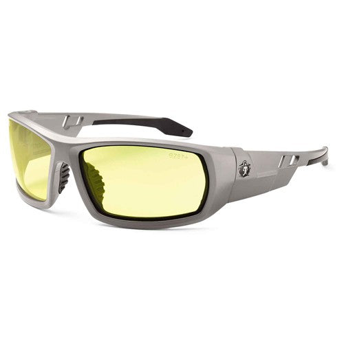 Odin Yellow Lens Matte Gray Safety Glasses - Americas Industrial Supply