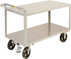 Little Giant - 2,400 Lb Capacity, 2 Shelf, Steel Shelf Truck - 60" Long x 30" Wide x 36" High, 8" Diam Mold-On Rubber Wheels - Americas Industrial Supply