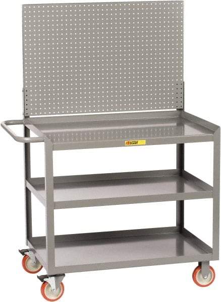Little Giant - 1,200 Lb Capacity, 3 Shelf Mobile Workstation - 48" Wide x 24" Deep x 59-1/2" High, Steel, Gray - Americas Industrial Supply
