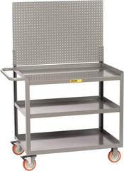 Little Giant - 1,200 Lb Capacity, 3 Shelf Mobile Workstation - 48" Wide x 24" Deep x 59-1/2" High, Steel, Gray - Americas Industrial Supply