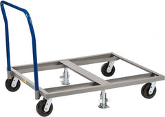 Little Giant - 3,600 Lb Capacity Steel Pallet Dolly With Handle - 48" Long x 42" Wide x 9" High, 6" Phenolic Wheels - Americas Industrial Supply