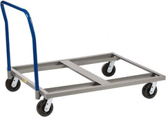 Little Giant - 3,600 Lb Capacity Steel Pallet Dolly With Handle - 48" Long x 40" Wide x 9" High, 6" Phenolic Wheels - Americas Industrial Supply