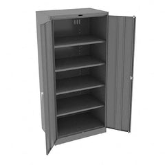 Tennsco - 5 Shelf Locking Storage Cabinet - Steel, 36" Wide x 24" Deep x 78" High, Medium Gray - Americas Industrial Supply
