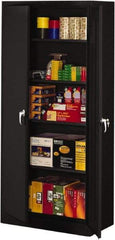 Tennsco - 5 Shelf Locking Storage Cabinet - Steel, 36" Wide x 18" Deep x 78" High, Black - Americas Industrial Supply