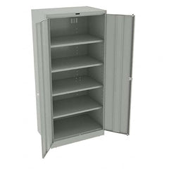 Tennsco - 5 Shelf Locking Storage Cabinet - Steel, 36" Wide x 24" Deep x 78" High, Light Gray - Americas Industrial Supply