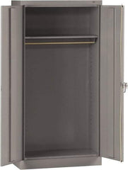 Tennsco - 2 Shelf Wardrobe Storage Cabinet - Steel, 36" Wide x 18" Deep x 72" High, Medium Gray - Americas Industrial Supply