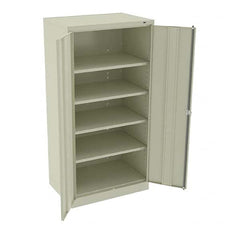 Tennsco - 5 Shelf Locking Storage Cabinet - Steel, 36" Wide x 24" Deep x 72" High, Champagne/Putty - Americas Industrial Supply