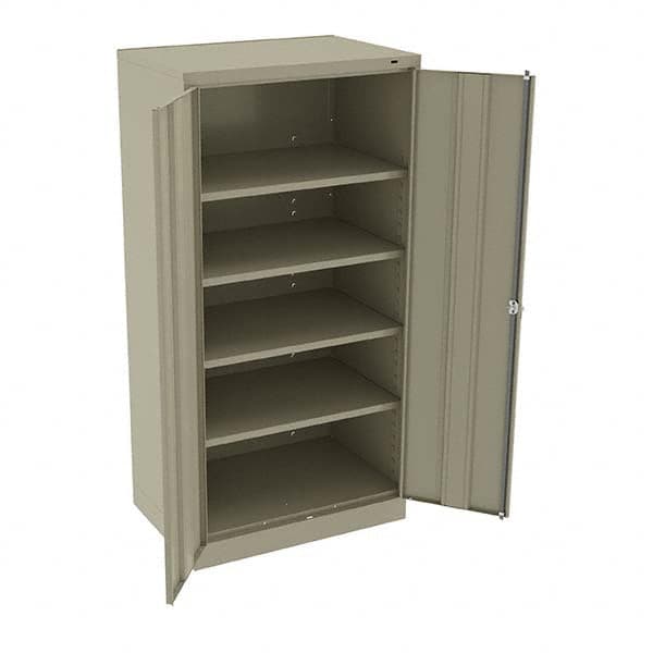 Tennsco - 5 Shelf Locking Storage Cabinet - Steel, 36" Wide x 24" Deep x 72" High, Sand - Americas Industrial Supply