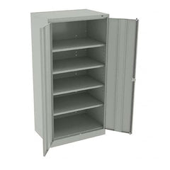 Tennsco - 5 Shelf Locking Storage Cabinet - Steel, 36" Wide x 24" Deep x 72" High, Light Gray - Americas Industrial Supply