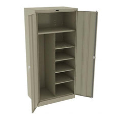 Tennsco - 6 Shelf Combination Storage Cabinet - Steel, 36" Wide x 24" Deep x 78" High, Sand - Americas Industrial Supply