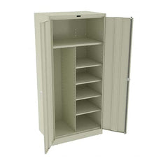 Tennsco - 6 Shelf Combination Storage Cabinet - Steel, 36" Wide x 24" Deep x 78" High, Champagne/Putty - Americas Industrial Supply