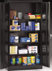 Tennsco - 5 Shelf Locking Storage Cabinet - Steel, 36" Wide x 18" Deep x 72" High, Black - Americas Industrial Supply