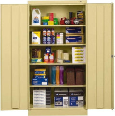 Tennsco - 5 Shelf Locking Storage Cabinet - Steel, 36" Wide x 18" Deep x 72" High, Sand - Americas Industrial Supply