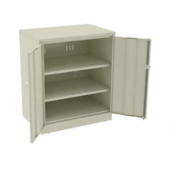 Tennsco - 3 Shelf Locking Storage Cabinet - Steel, 36" Wide x 24" Deep x 42" High, Champagne/Putty - Americas Industrial Supply