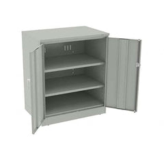 Tennsco - 3 Shelf Locking Storage Cabinet - Steel, 36" Wide x 24" Deep x 42" High, Light Gray - Americas Industrial Supply