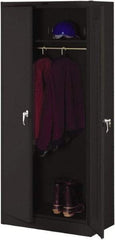 Tennsco - 2 Shelf Wardrobe Storage Cabinet - Steel, 36" Wide x 18" Deep x 78" High, Black - Americas Industrial Supply