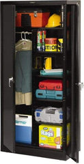 Tennsco - 6 Shelf Combination Storage Cabinet - Steel, 36" Wide x 18" Deep x 78" High, Black - Americas Industrial Supply