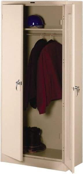 Tennsco - 2 Shelf Wardrobe Storage Cabinet - Steel, 36" Wide x 24" Deep x 78" High, Sand - Americas Industrial Supply