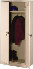 Tennsco - 2 Shelf Wardrobe Storage Cabinet - Steel, 36" Wide x 24" Deep x 78" High, Sand - Americas Industrial Supply