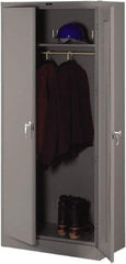 Tennsco - 2 Shelf Wardrobe Storage Cabinet - Steel, 36" Wide x 24" Deep x 78" High, Medium Gray - Americas Industrial Supply