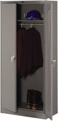 Tennsco - 2 Shelf Wardrobe Storage Cabinet - Steel, 36" Wide x 18" Deep x 78" High, Medium Gray - Americas Industrial Supply