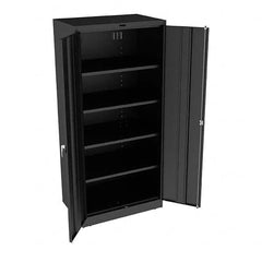 Tennsco - 5 Shelf Locking Storage Cabinet - Steel, 36" Wide x 24" Deep x 78" High, Black - Americas Industrial Supply