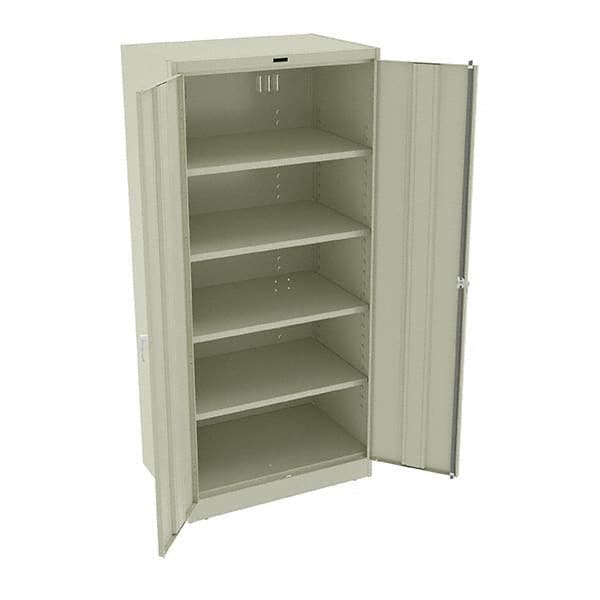 Tennsco - 5 Shelf Locking Storage Cabinet - Steel, 36" Wide x 24" Deep x 78" High, Champagne/Putty - Americas Industrial Supply