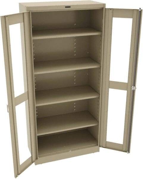 Tennsco - 5 Shelf Visible Storage Cabinet - Steel, 36" Wide x 18" Deep x 78" High, Sand - Americas Industrial Supply