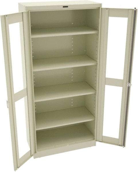Tennsco - 5 Shelf Visible Storage Cabinet - Steel, 36" Wide x 18" Deep x 78" High, Champagne/Putty - Americas Industrial Supply
