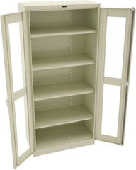 Tennsco - 5 Shelf Visible Storage Cabinet - Steel, 36" Wide x 18" Deep x 78" High, Champagne/Putty - Americas Industrial Supply