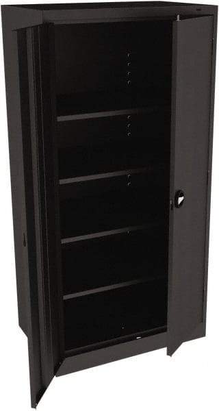 Tennsco - 5 Shelf Locking Storage Cabinet - Steel, 36" Wide x 24" Deep x 72" High, Black - Americas Industrial Supply