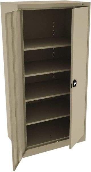 Tennsco - 5 Shelf Locking Storage Cabinet - Steel, 36" Wide x 24" Deep x 72" High, Sand - Americas Industrial Supply