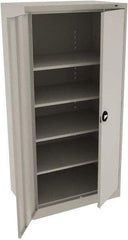 Tennsco - 5 Shelf Locking Storage Cabinet - Steel, 36" Wide x 24" Deep x 72" High, Light Gray - Americas Industrial Supply