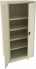 Tennsco - 5 Shelf Locking Storage Cabinet - Steel, 36" Wide x 24" Deep x 72" High, Champagne/Putty - Americas Industrial Supply