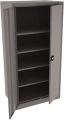 Tennsco - 5 Shelf Locking Storage Cabinet - Steel, 36" Wide x 24" Deep x 72" High, Medium Gray - Americas Industrial Supply