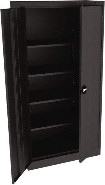 Tennsco - 5 Shelf Locking Storage Cabinet - Steel, 36" Wide x 18" Deep x 72" High, Black - Americas Industrial Supply