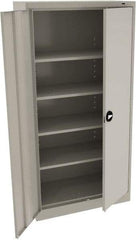 Tennsco - 5 Shelf Locking Storage Cabinet - Steel, 36" Wide x 18" Deep x 72" High, Light Gray - Americas Industrial Supply