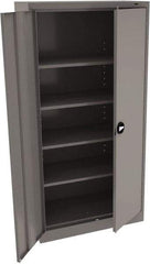 Tennsco - 5 Shelf Locking Storage Cabinet - Steel, 36" Wide x 18" Deep x 72" High, Medium Gray - Americas Industrial Supply