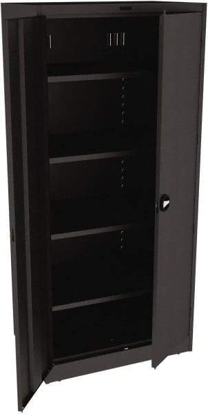 Tennsco - 5 Shelf Locking Storage Cabinet - Steel, 36" Wide x 24" Deep x 78" High, Black - Americas Industrial Supply