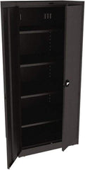 Tennsco - 5 Shelf Locking Storage Cabinet - Steel, 36" Wide x 24" Deep x 78" High, Black - Americas Industrial Supply