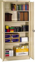 Tennsco - 5 Shelf Locking Storage Cabinet - Steel, 36" Wide x 24" Deep x 78" High, Sand - Americas Industrial Supply