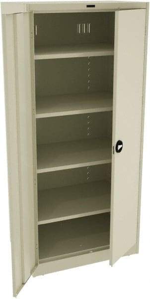 Tennsco - 5 Shelf Locking Storage Cabinet - Steel, 36" Wide x 24" Deep x 78" High, Champagne/Putty - Americas Industrial Supply
