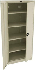 Tennsco - 5 Shelf Locking Storage Cabinet - Steel, 36" Wide x 24" Deep x 78" High, Champagne/Putty - Americas Industrial Supply