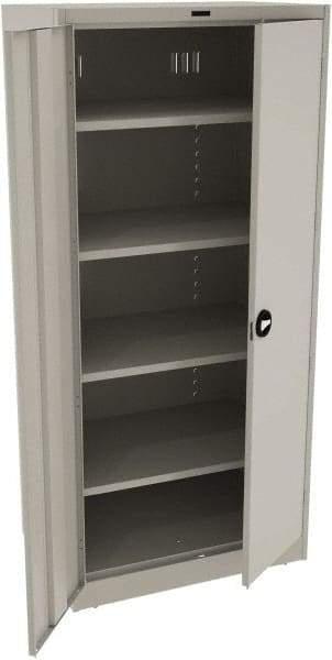Tennsco - 5 Shelf Locking Storage Cabinet - Steel, 36" Wide x 24" Deep x 78" High, Light Gray - Americas Industrial Supply