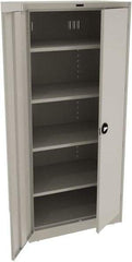 Tennsco - 5 Shelf Locking Storage Cabinet - Steel, 36" Wide x 24" Deep x 78" High, Light Gray - Americas Industrial Supply
