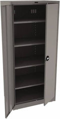 Tennsco - 5 Shelf Locking Storage Cabinet - Steel, 36" Wide x 24" Deep x 78" High, Medium Gray - Americas Industrial Supply