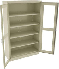 Tennsco - 5 Shelf Visible Storage Cabinet - Steel, 48" Wide x 18" Deep x 78" High, Champagne/Putty - Americas Industrial Supply