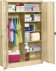 Tennsco - 6 Shelf Combination Storage Cabinet - Steel, 48" Wide x 18" Deep x 78" High, Sand - Americas Industrial Supply